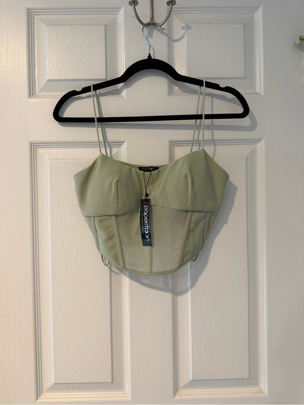 Papermoon Olive Green Bustier Crop Top